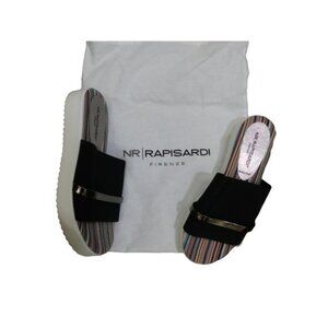 NR Rapisardi Size 38 / 7.5 Designer Slide Sandals Low Platform Shoes NEW Italy